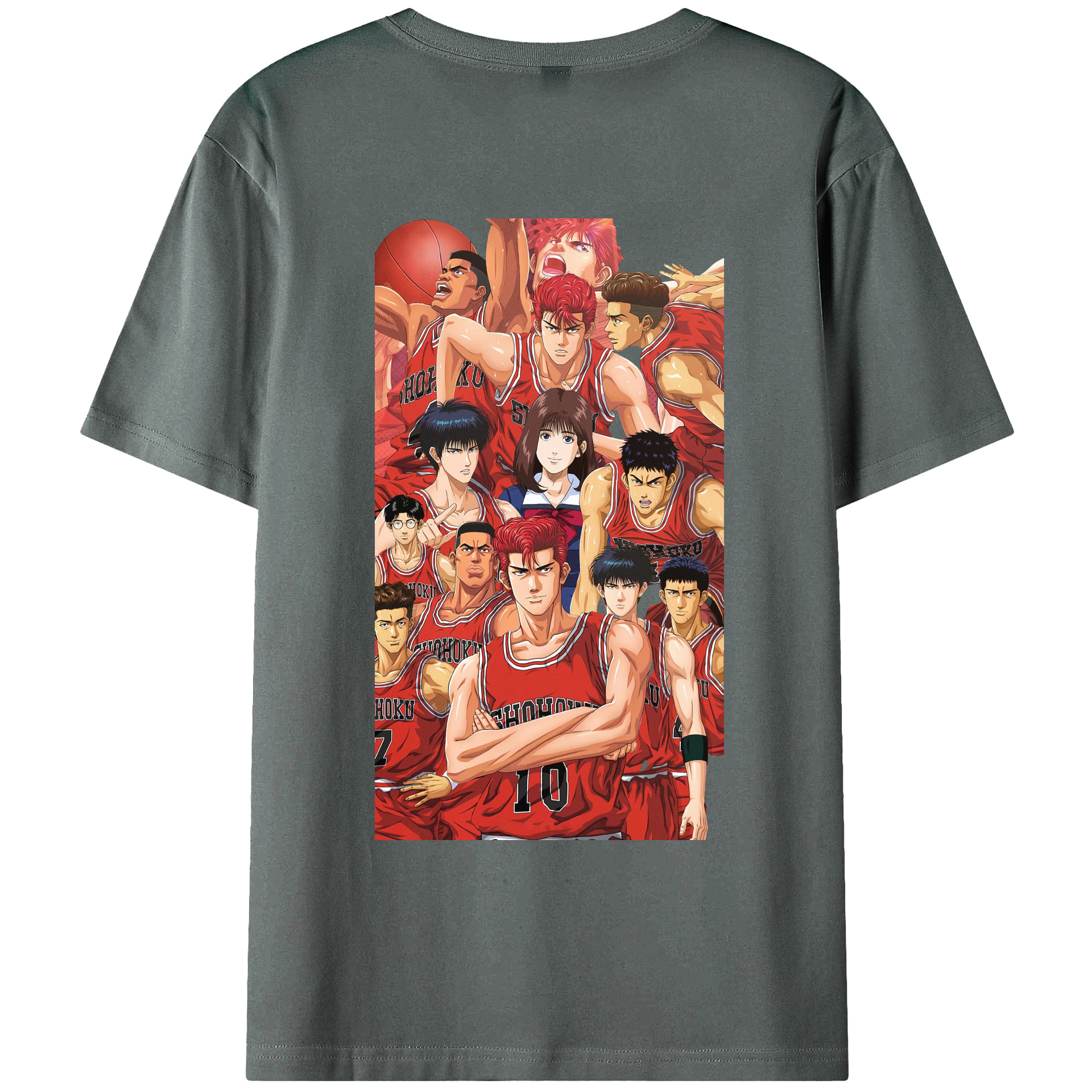 （画像用） SLAM DUNK／スラムダンク 綿100％ メンズ半袖Tシャツ（バックプリント） 通気性